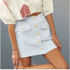 Anthropologie - Significant Other Slim Button-front Mini Skirt - size 10